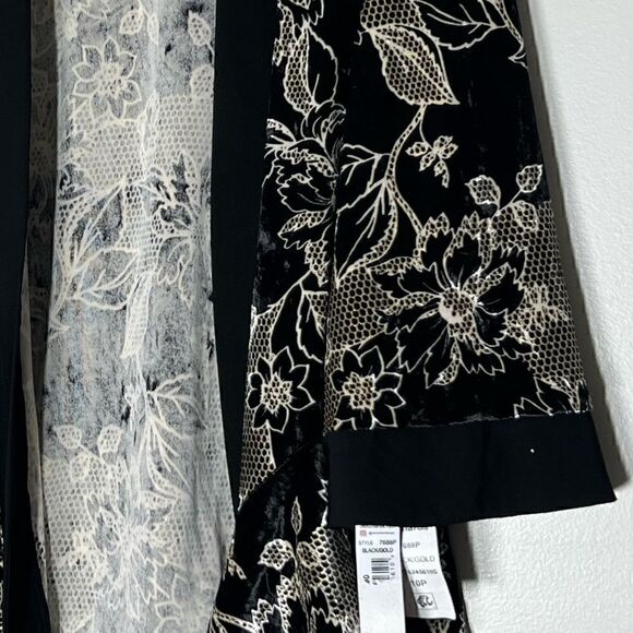 R&M Richards Womens Black-Ivory 1 PC Cocktail Party jacket Petites size 10, New - Picture 10 of 11